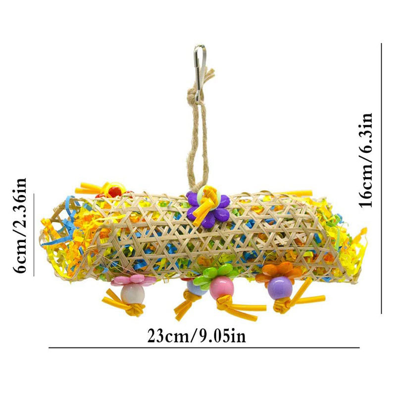 3 Piezas de Juguetes para Aves, Suministros para Roer para Loros, Bola de Ratán Cepillada, Pasto, Juguetes de Madera — imagen 2