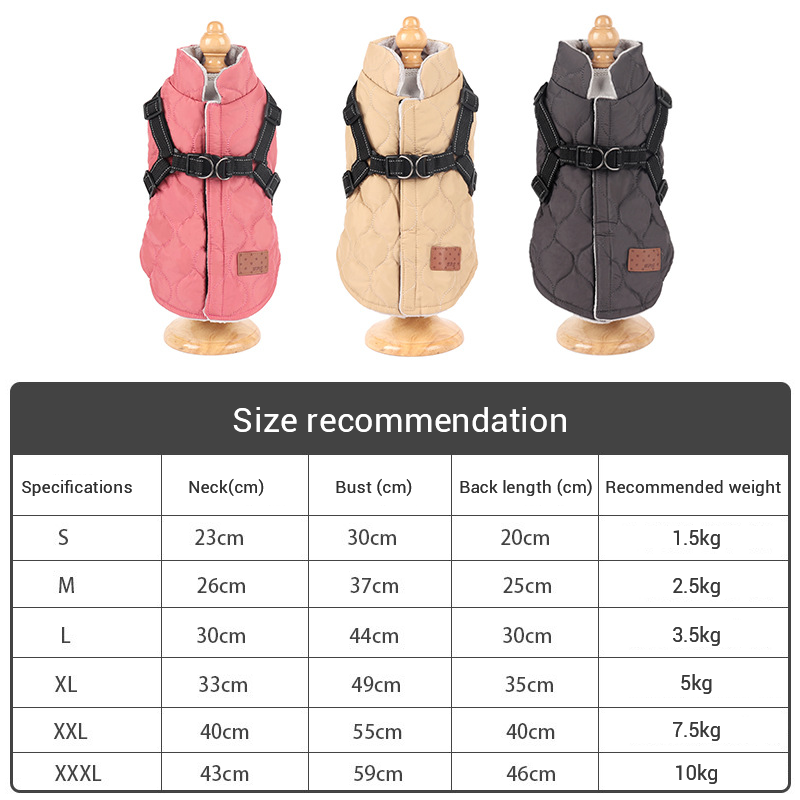 Autumn And Winter Dog Clothes Thickened Cotton Clothes Two Feet Small Dog Vest Traction Pet Clothes — image 3