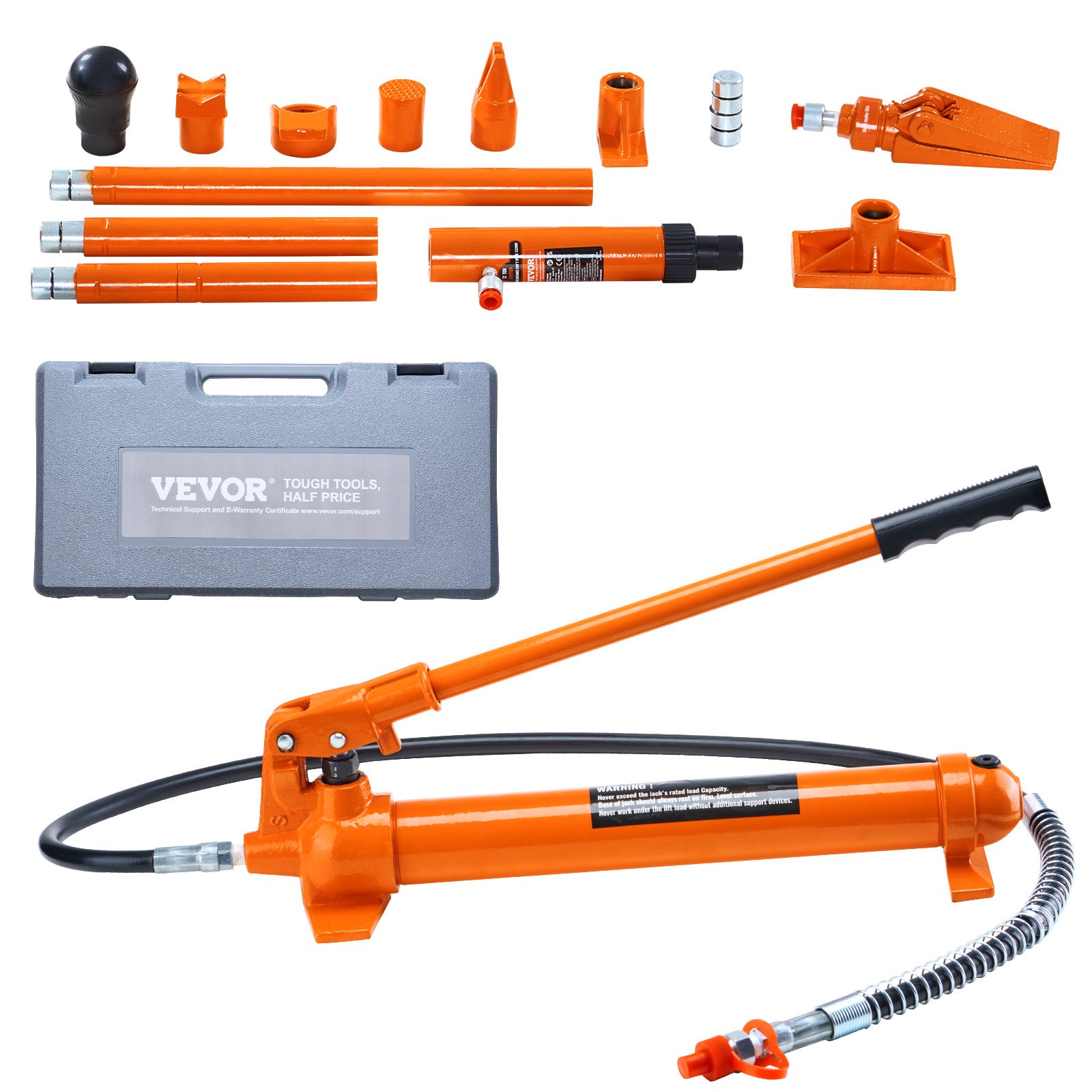 Kit Porta Power de 12 Toneladas, Gato Hidráulico Portátil con Manguera de Aceite de 4.6 Pies/1.4 M, Kit de Reparación de Carrocería y Chasis con Estuche de Almacenamiento para Autos, Camiones y Granjas — imagen 1