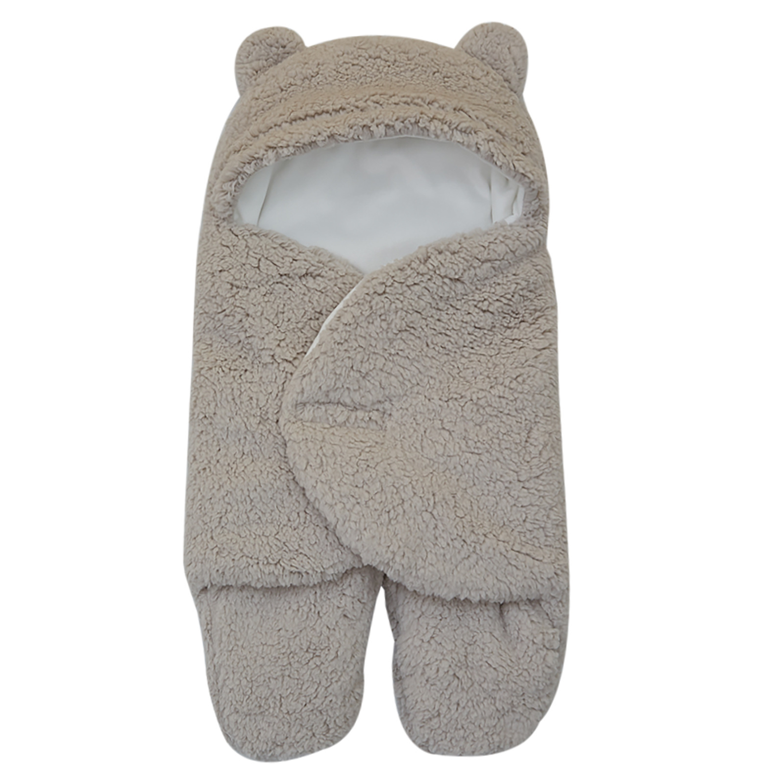 Infant Lamb Velvet Cotton-Filled Swaddle Blanket Newborn Anti-Startle Warm Sleep Bag Swaddle Wrap Blanket — image 7