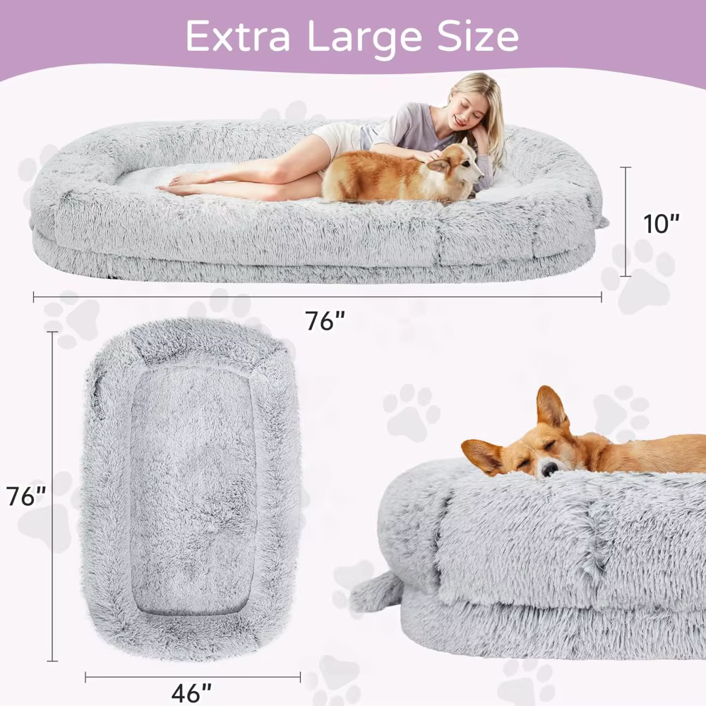 Cama para Adultos y Mascotas de Gran Tamaño, 46 x 10 x 76 cm, Diseño Ortopédico, Cubierta Removible, Personalizable — imagen 3