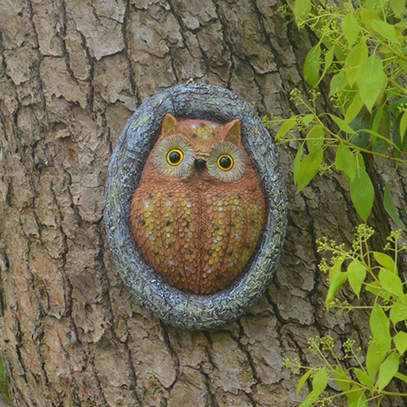 Resin pendant Owl hanging board Outdoor pendant — image 8