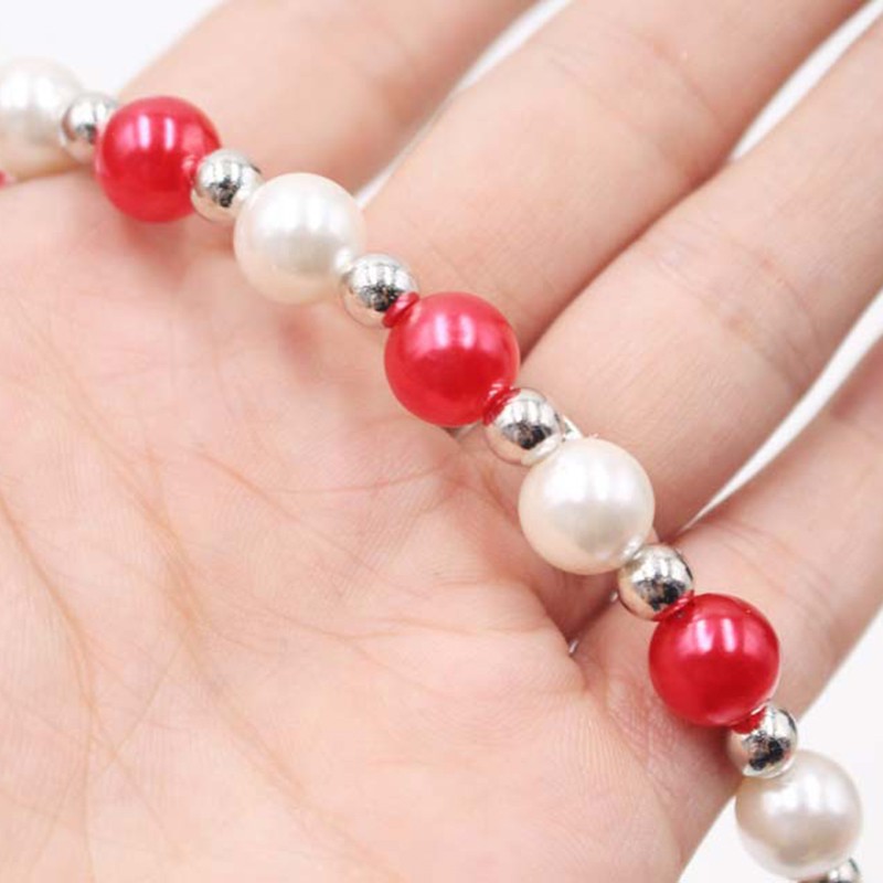 Luxury Beaded Pearl Dog Leash Pet Cat Chain Leads Leashes for Dog Collar Accessories UV rays Luminous Bead Dog Lead — image 3