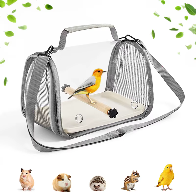 Mochila Portátil para Aves con Soporte y Cuerdas Removibles Diseño Respiratorio Ideada para Pequeños Animales y Pájaros Canarios, Loros, Hamsters — imagen 1