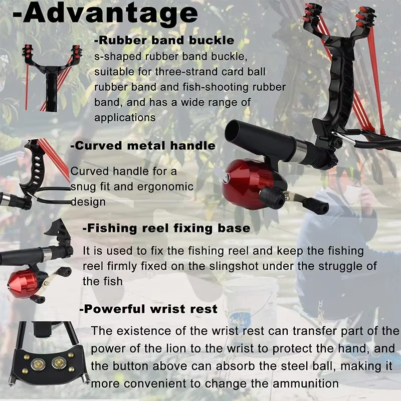 Potente Sling Shot de Caza con Soporte para Muñeca - Material Metálico Completo para Pescar y Juegos — imagen 5