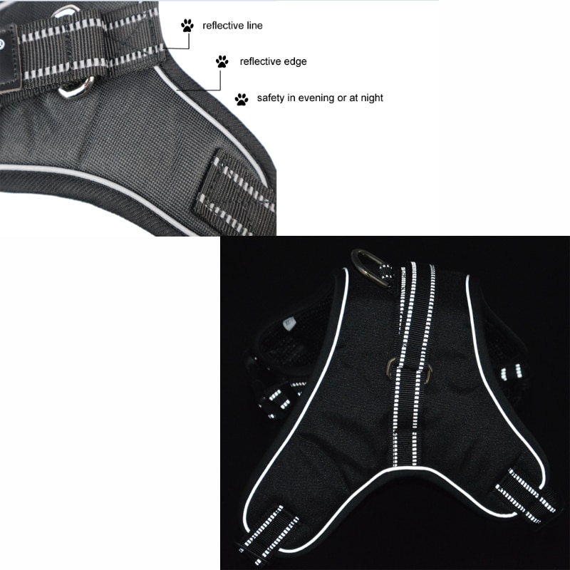 Arnes de Perro Respirable Seguro Reflectante Vestido para Perros Sin Tirar Cinturón de Control Ajuste para Perros Medianos y Grandes — imagen 5