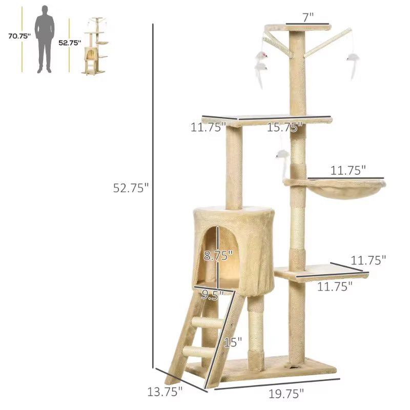 Cat Tree Suitable For Pet Toys，Condo, Jump Platforms, Hanging Toys For Cats — image 4