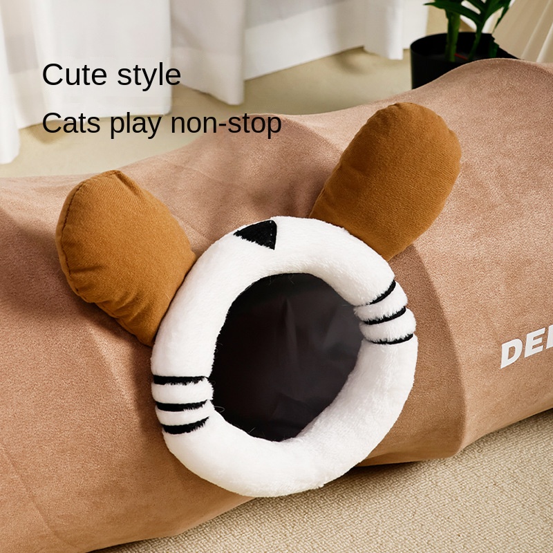 Cat Rolling Cage Toy Hide-and-Seek Straight Tunnel Cat Bed Universal Pet Cat Tunnel — image 3