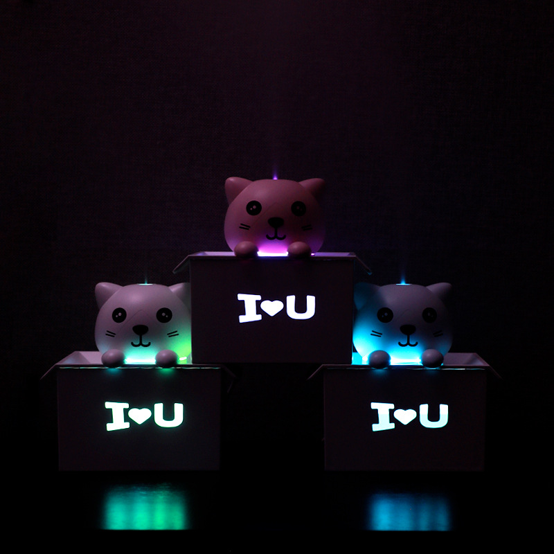 New Creative Explosion Cat Humidifier Home Custom Desktop USB Aromatherapy Negative Ion Air Purifier Atomizer — image 3