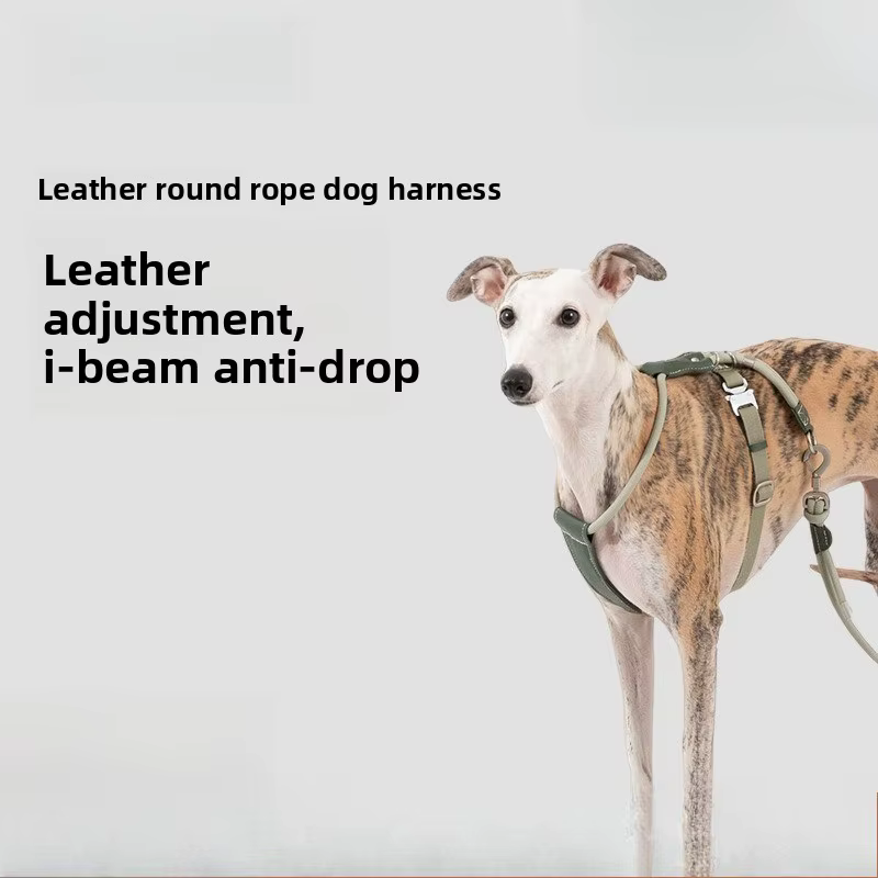Dog Harness Leather Round Rope Escape Proof Adjustable No Pull Lightweight Metal Buckle for Small Medium Dogs — image 6