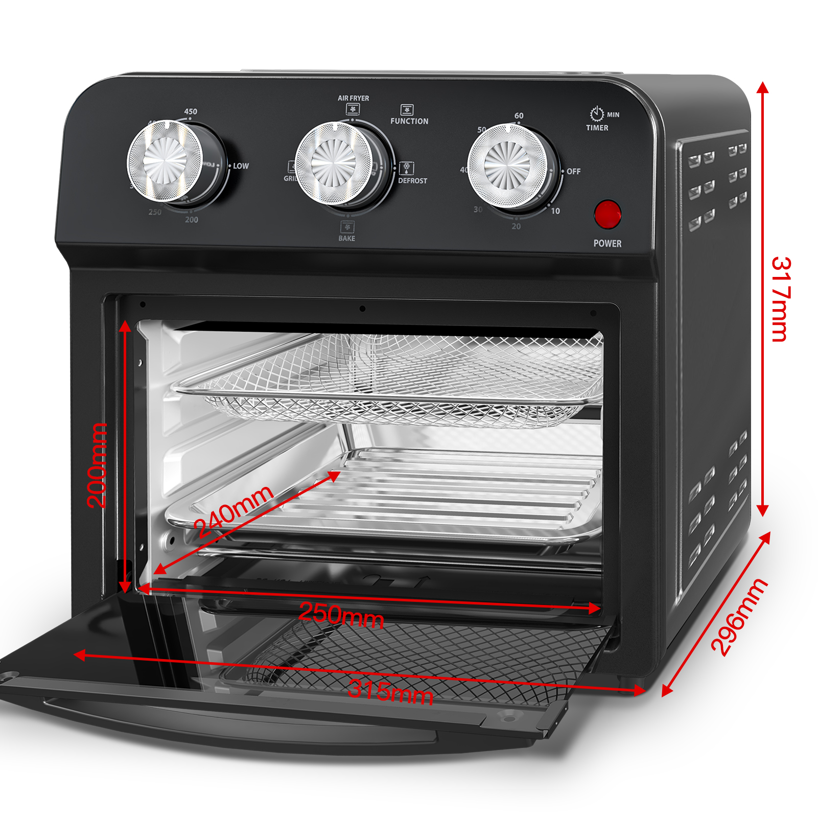 Freidora de Aire de 12.5 Qt con Cocción Multifunción Avanzada, Parrilla, Freír al Aire, Descongelar, Hornear, Preajustes para Papas Fritas, Pizza, Pollo, Pescado y Tostadas, Control de Doble Perilla, Prohibida la Reventa en Amazon — imagen 7