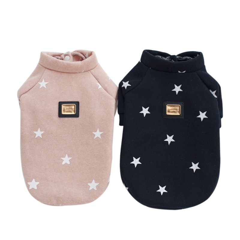 Warm Pet Dogs Hoodies Pentagram Five Stars Pattern Puppy Clothes Cute Autumn and Winter Dog Accessories — image 1