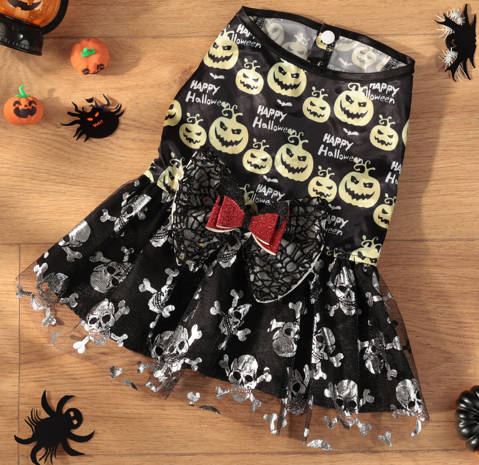 Halloween Pet Dog Cat Costume Mesh Pumpkin Dress for Medium and Small Dogs — image 8