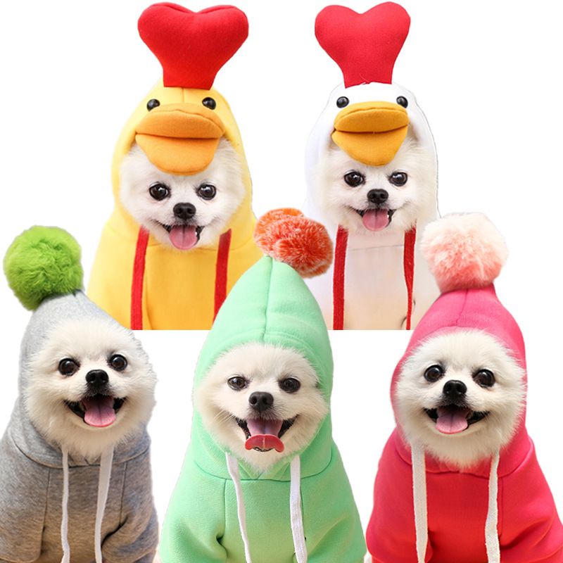 Chick Transformed Dog Cat Small Medium-Sized Dog Autumn And Winter Sweatshirt Scratch Pet Clothes Supplies Teddy Fighting Bichon — image 2