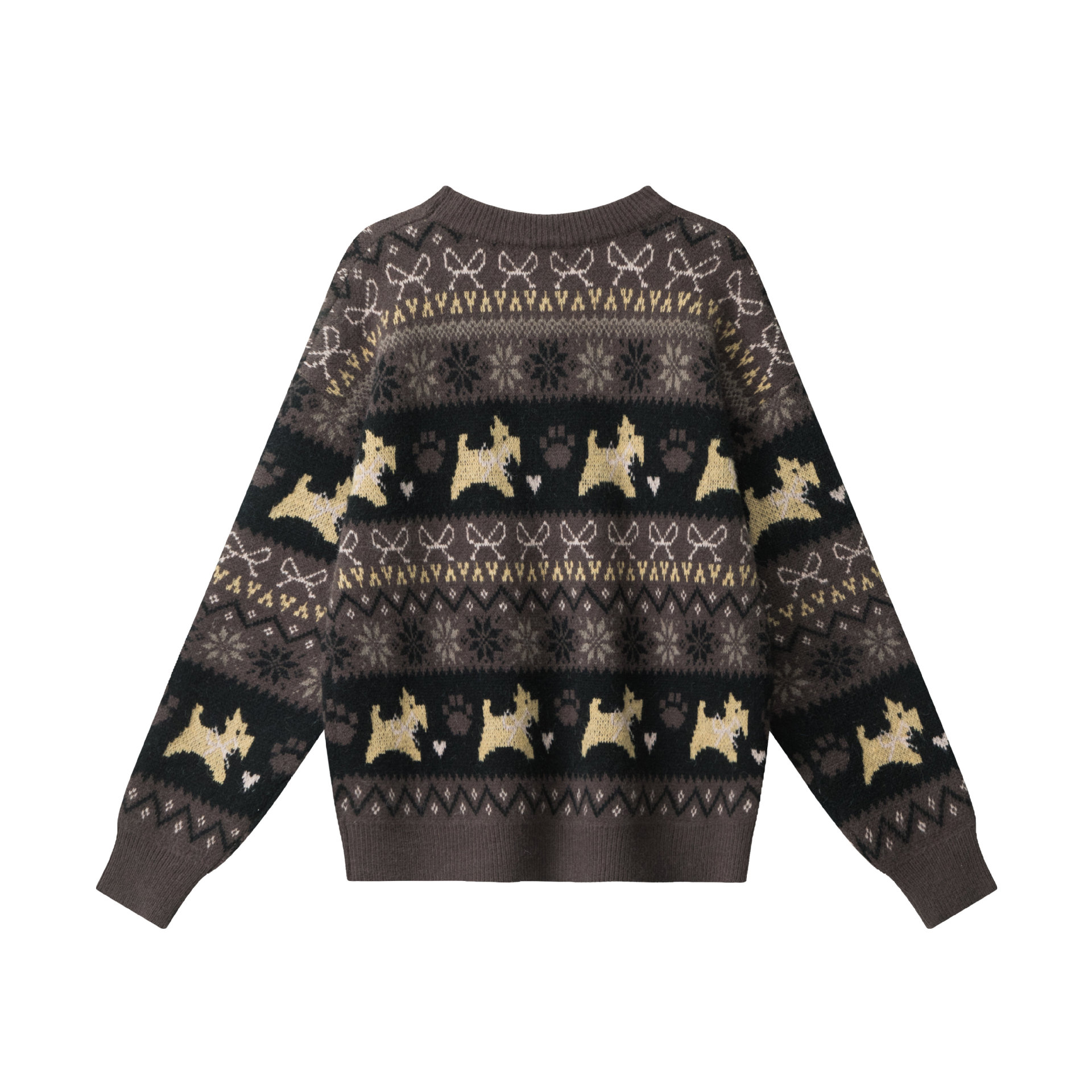Snowflake puppy jacquard sweater — image 5