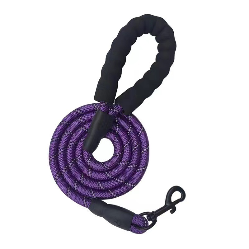 Cuerda de nylon con mango de espuma, collar de perro y cadena — imagen 2