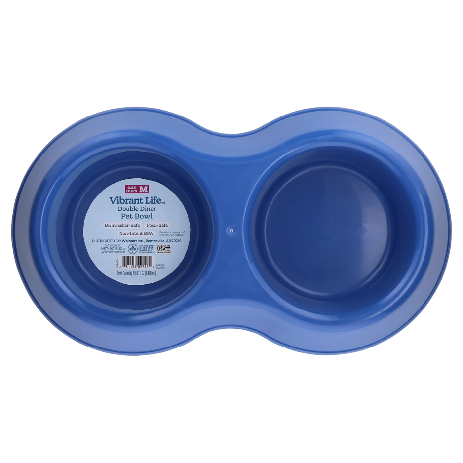 Vibrante Vida Tazón Doblar para Comida y Agua Azul Mediano 6,25 tazas — imagen 4