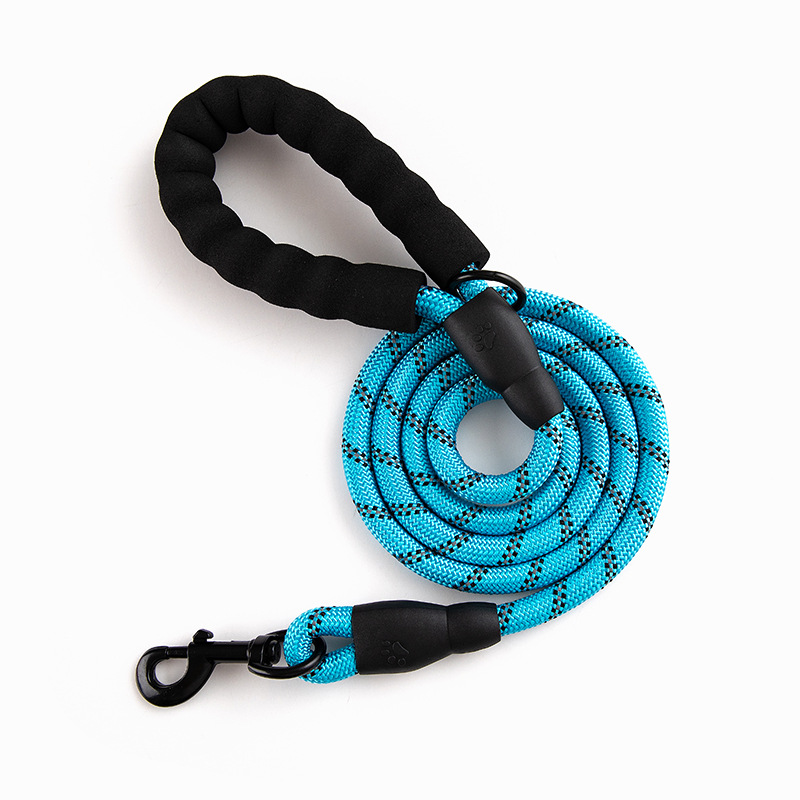 Pet Reflective Leash Nylon Round Rope Anti-Running Foam Handle Leash — image 5