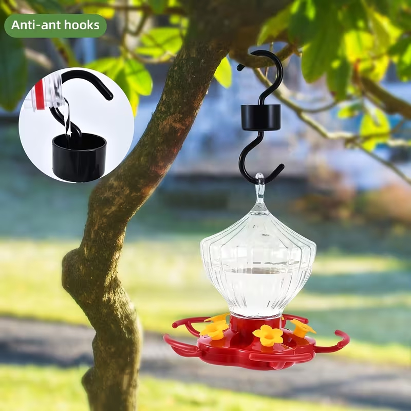 Hanging Hummingbird Feeder – 5 Flower Ports with Perches, Outdoor Garden Bird Water Dispenser — image 8
