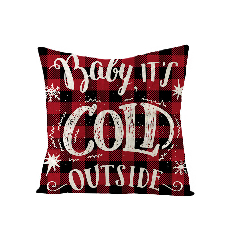 Christmas Pillow with Red Letter Elk Printed Cushion Cover and Linen Pillow Cover — image 5