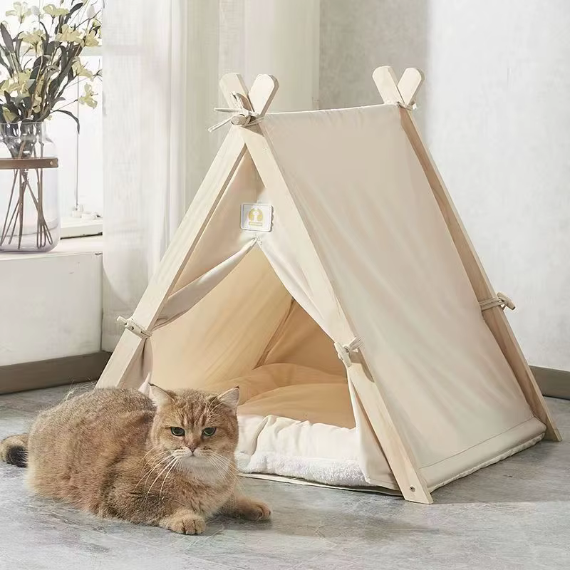 Pet Tent House Cat Bed Portable Dog Cat Universal Teepee Foldable Puppy Kitten Indoor Outdoor Kennels For Pet Tent Animals Bed — image 2