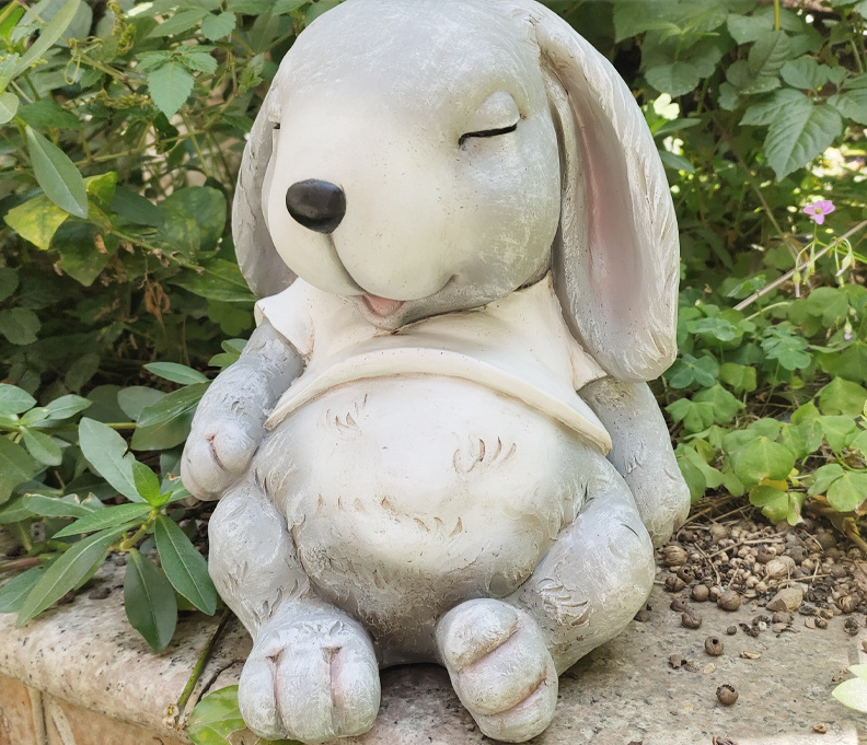 Garden decoration decorations, garden cartoon rabbits, sleeping rabbits — image 10