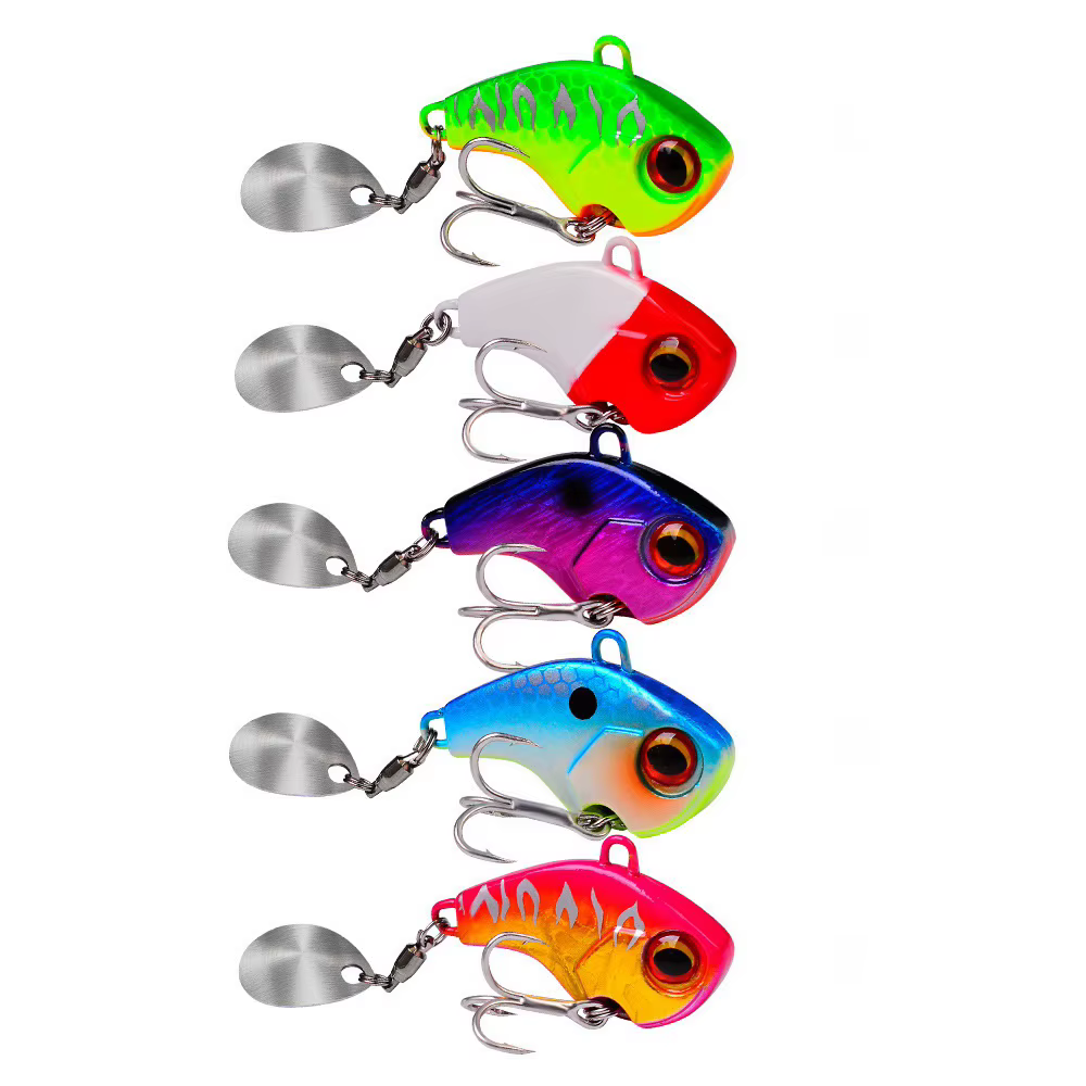 Luras de Pescar Vibración Rotativa Metal Wobble Bait Pesca Invernal 6g 15g 28g Lure Artificiales Duraderos — imagen 4
