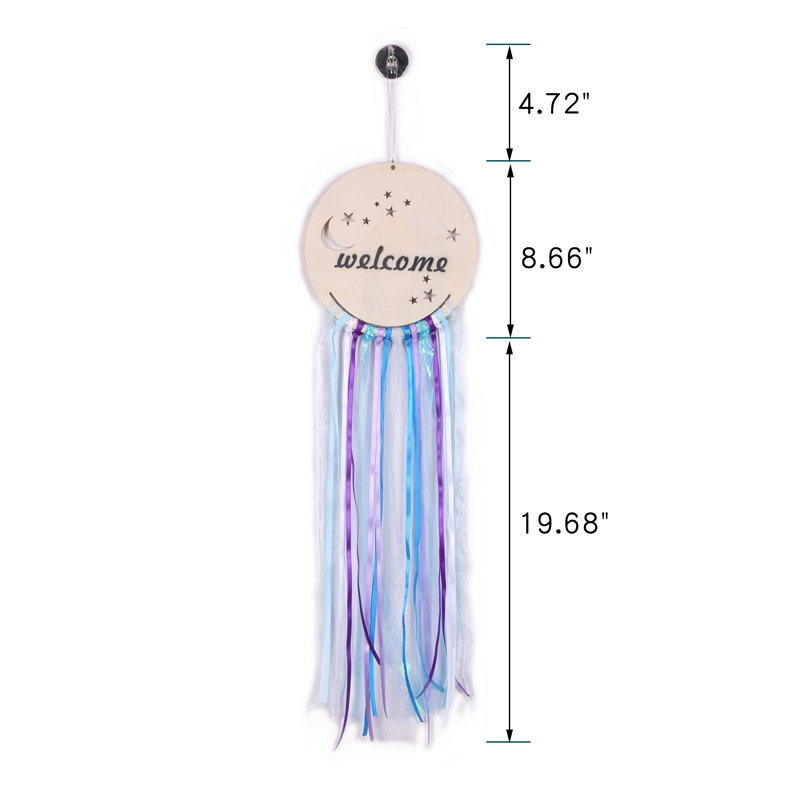 Home Decor Wood Plank Mermaid Blue Dream Catcher Room Decor Wall Hanging Wall Decoration — image 4