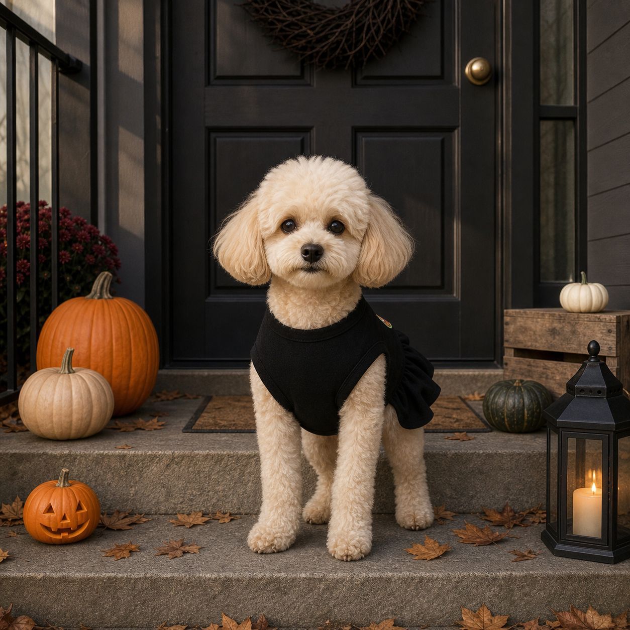 Disfraz de Halloween para Gatos y Perros, Vestido de Calabaza para Pomeranian — imagen 3