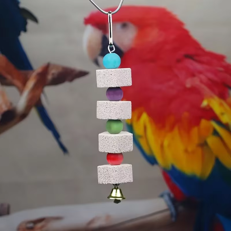 Flower-Shaped Bird Molar Toy Parrot Grinding Stone Bird Cage Toy Parakeet Chinchilla Squirrel Toy Bird Cage Accessories — image 3