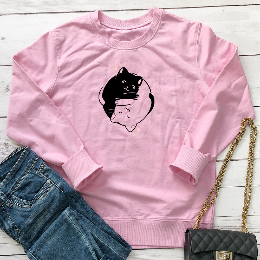 Two cartoon cats embrace printed hoodies — image 7