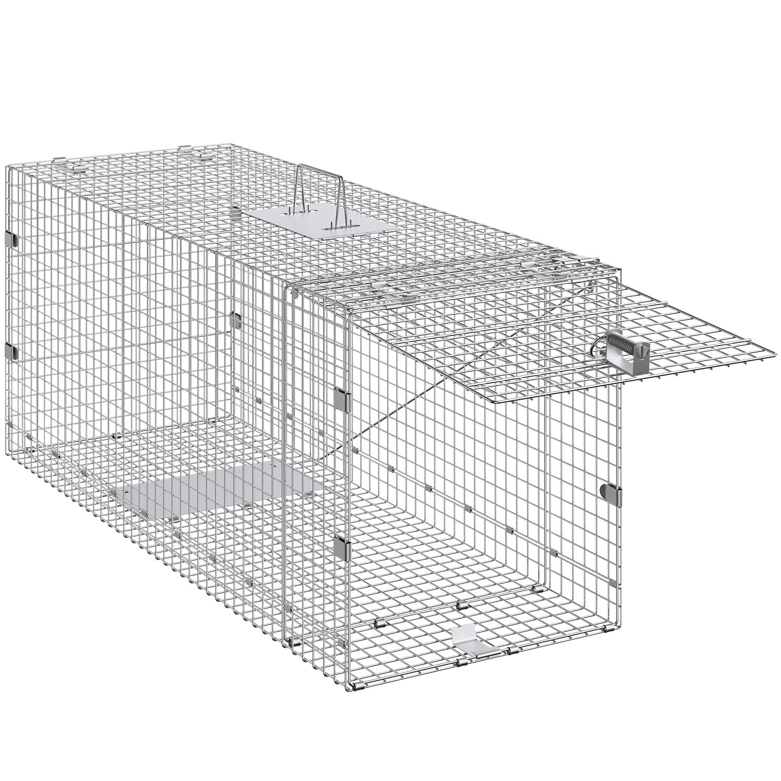 VEVOR Live Animal Cage Trap, Humane Cat Trap Galvanized Iron, Folding Animal Trap With Handle For Stray Dogs, Armadillos, Raccoons, Marmots, Foxes — imagen 2