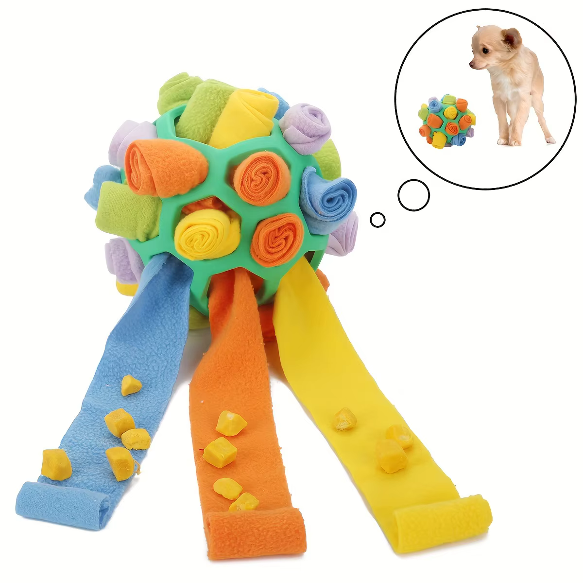 Juguetes Interactivos para Perros - Pelota de Olfateo con Escondites para Comida - Bola de Goma para Estimulación Mental en Suministros para Mascotas — imagen 1