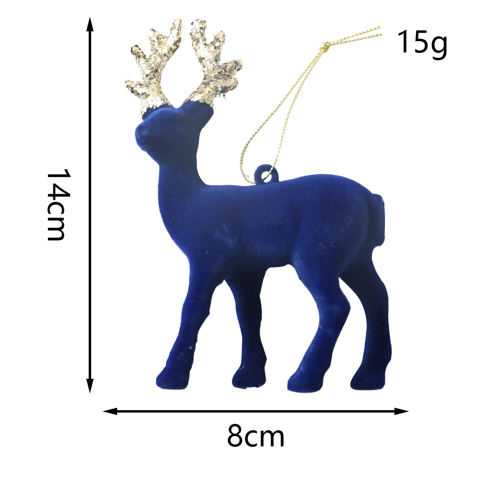 Christmas Deer Pendant Christmas Tree Decoration Sparkling Pink Plush Deer Ornament — image 7