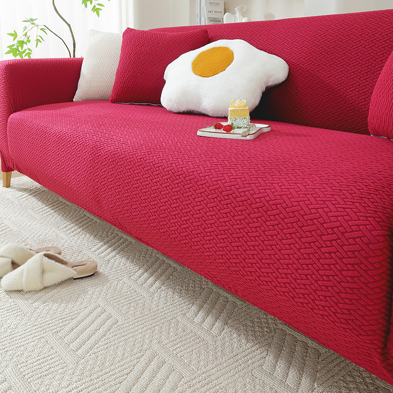 Red anti cat scratch elastic sofa cover all inclusive universal set — image 7