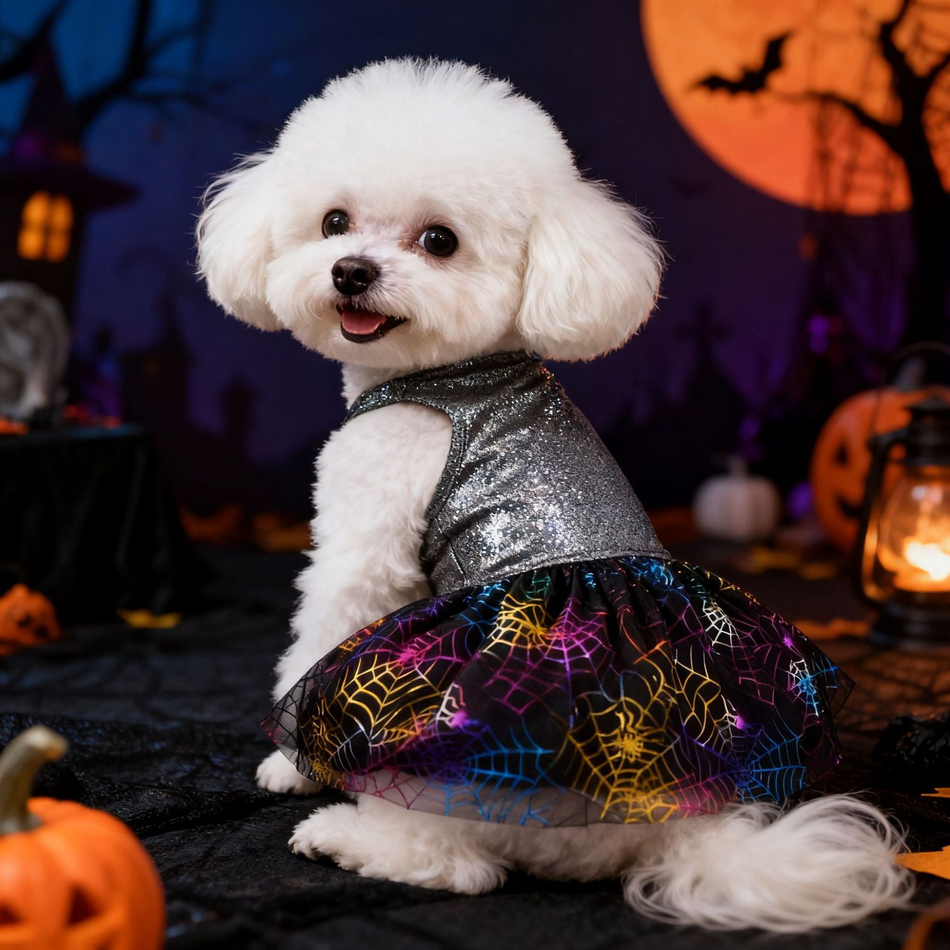 Ropa de Mascotas para Halloween Serie Brillante Diseño con Láser Vestimenta Festiva y Divertida para Mascotas Moda Tendencia para Animales de Compañía — imagen 4