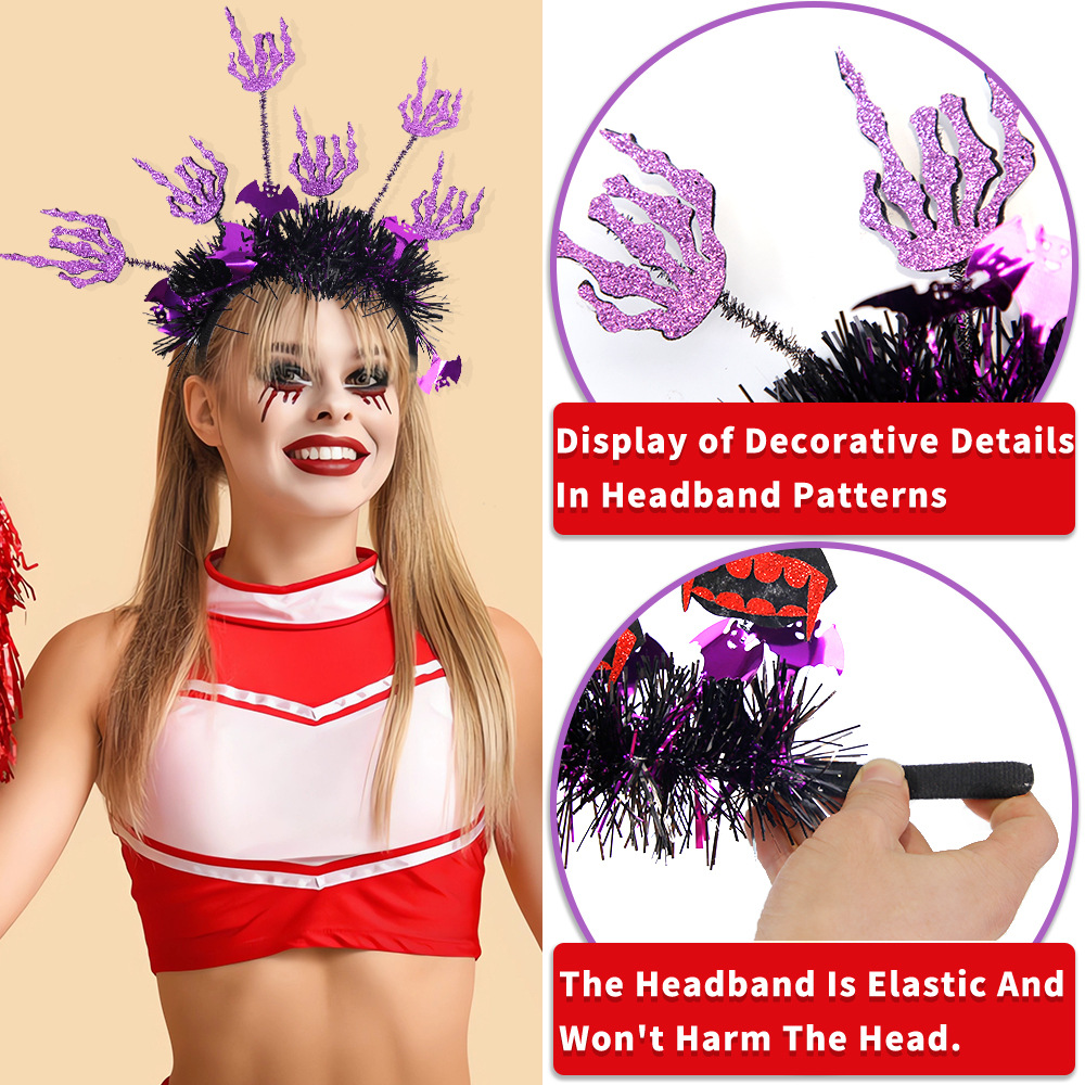 New Halloween Headband with Pumpkin, Spider, and Pom-Pom Design, Radiating Colorful Strips, Fun Party Accessory for Halloween Celebration — image 5