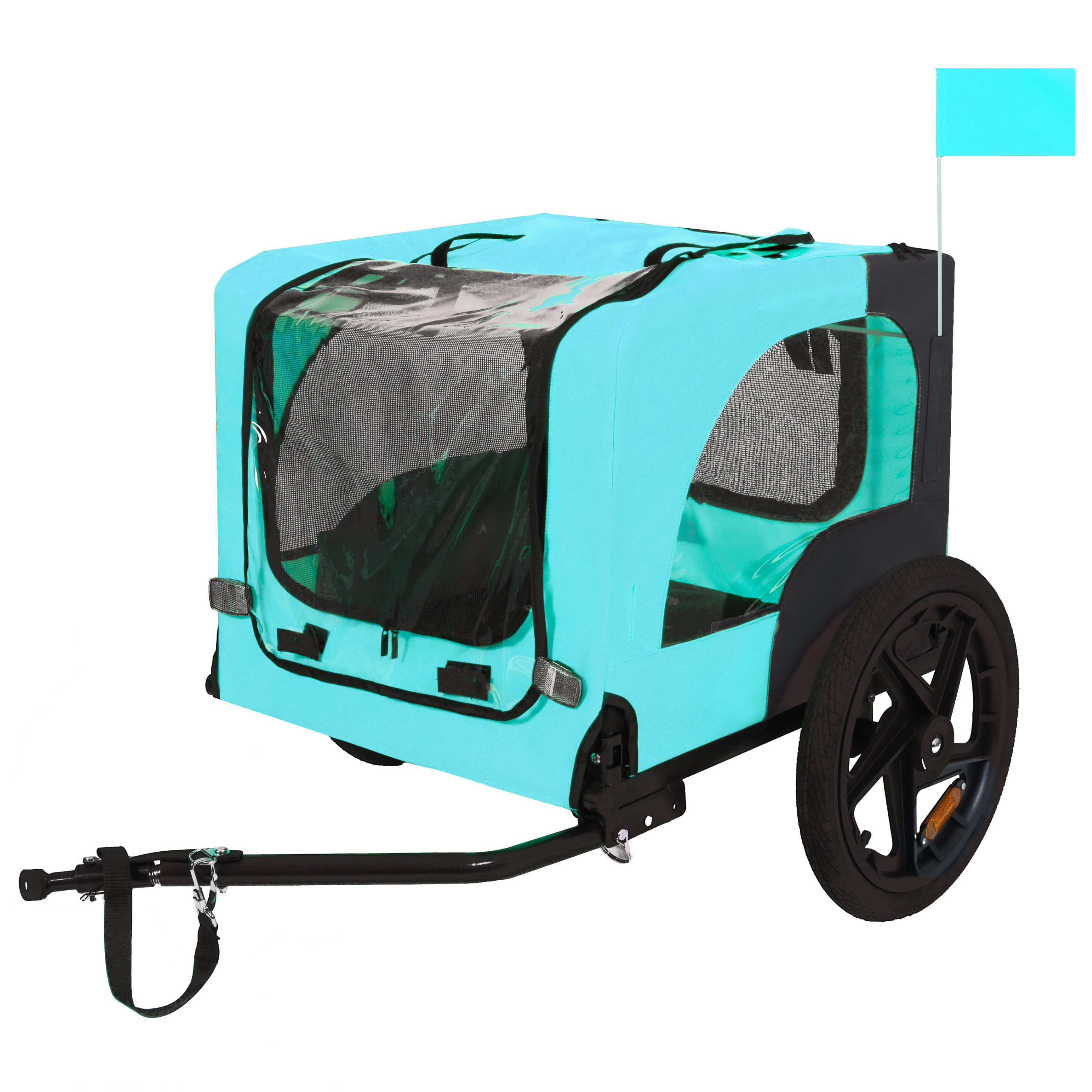 Pet Bike Trailer Dog Cart For Bicycle, Suitable For Small And Medium Pets, Easy Folding Cart Frame, Quick Release Wheel, Non-Slip Floor, Internal Leash — imagen 5