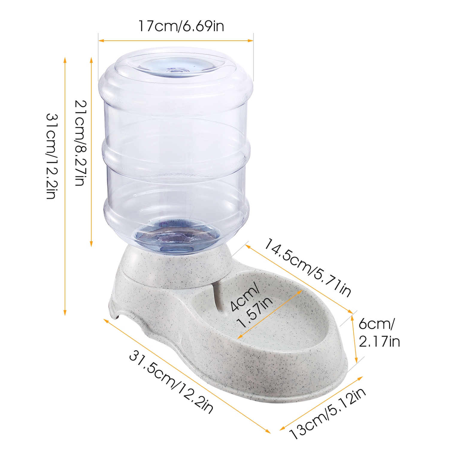 Dispensador de Agua para Mascotas de 3.5L / 1 Galón, Autoservicio por Gravedad, Bebedero Automático para Gatos y Perros — imagen 4