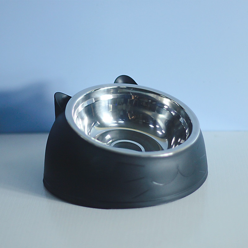 Bandeja de Alimento para Perros en Acero Inoxidable, Doble Plato con Protección Cervical y Boca Oblicua — imagen 4