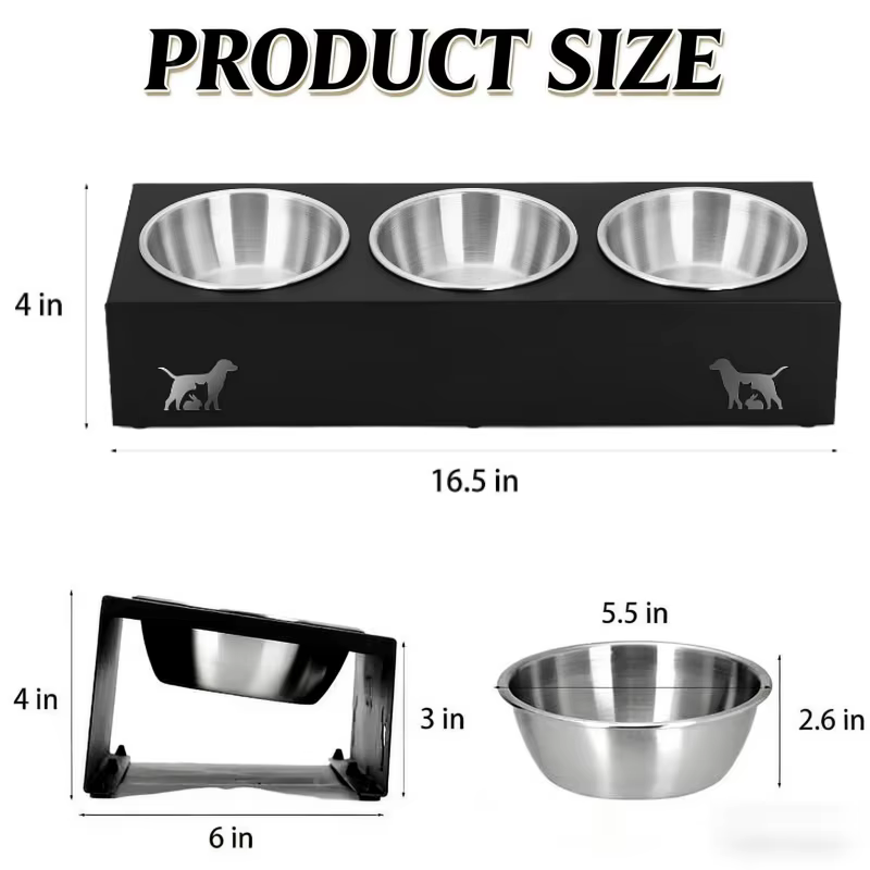 Platos Elevados para Gatos con Soporte Inclinado 15° Anti Vómitos - Platos de Aluminio Inoxidable para Comida y Agua — imagen 2