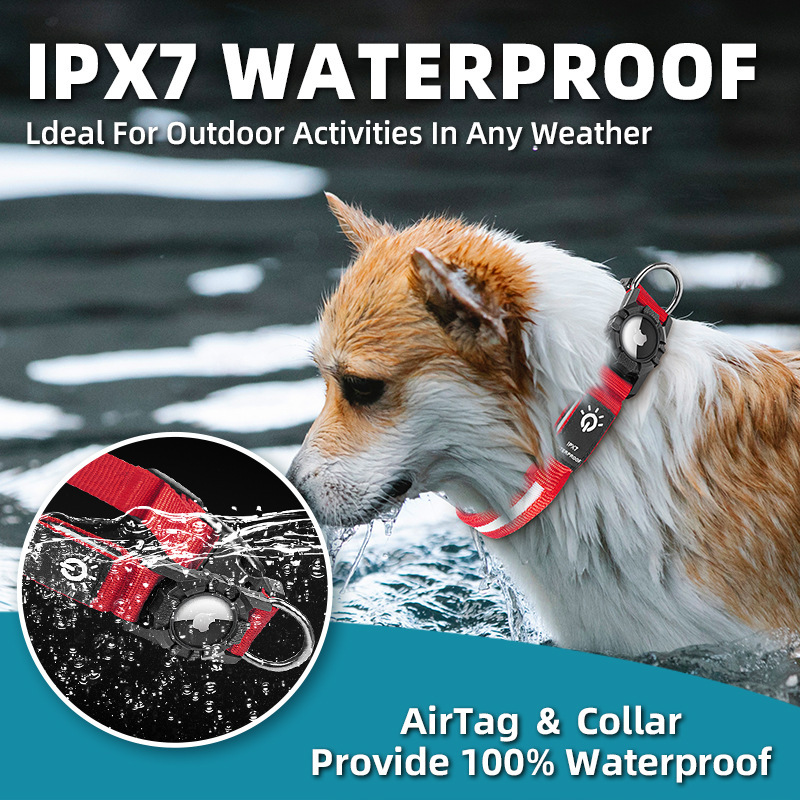 Collar para mascotas compatible con localizador Airtag, resistente al agua IPX7, recargable, collar luminoso para perros — imagen 3
