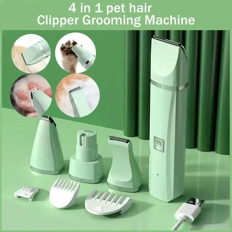 4-in-1 Multi-functional type c charge Dog Clippers Cordless pet Shaver Clippers Trimmers Low Noise Pet Grooming Tools — image 1