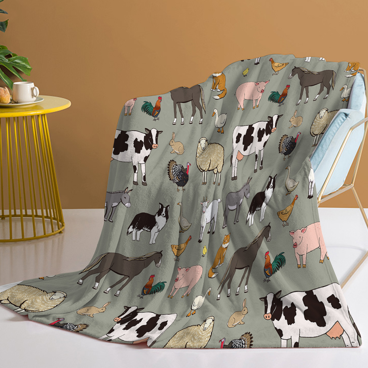 Manta Suave para Varios Animales - Caballo, Cerdo, Dura y Cómoda para Regalo de Cumpleaños para Mujer Decoración Hogar Sofá Cama Oficina Camping Viaje 75x100cm 130x150cm 150x200cm — imagen 5
