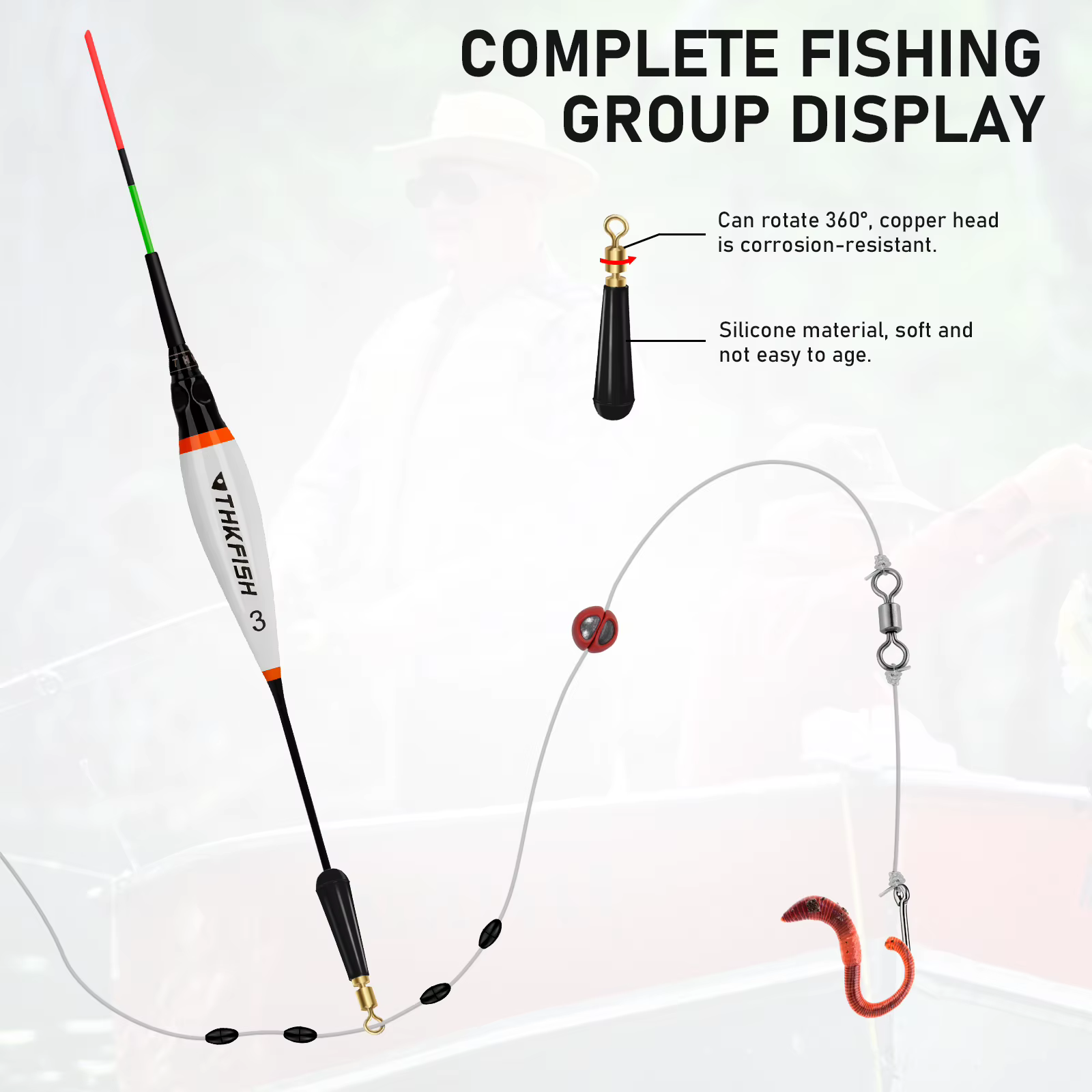 Bobina de Pesca Electrónica con LED Luminosa para Pescar en Noche - Flotadores Verticales 1.4g-2.1g — imagen 6