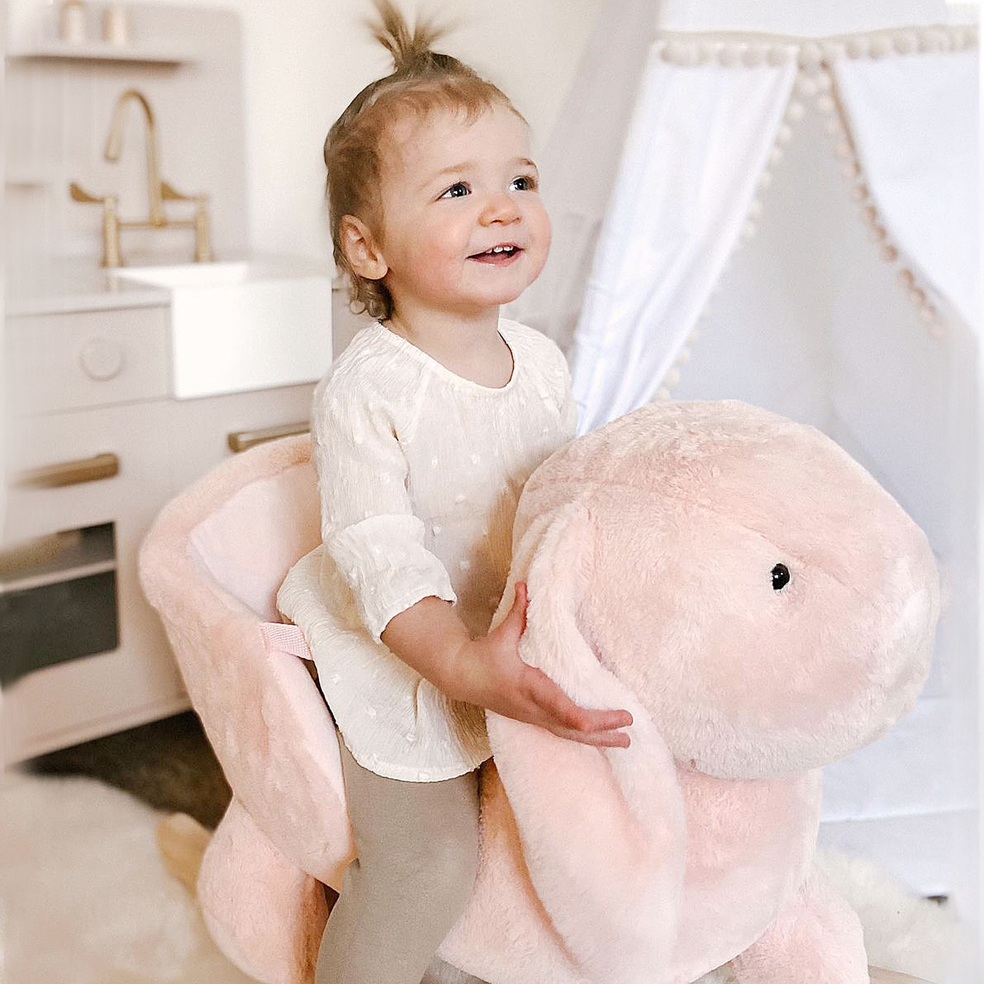Cavalo de Madera con Sonido de Conejo Rosado para Niños — imagen 3