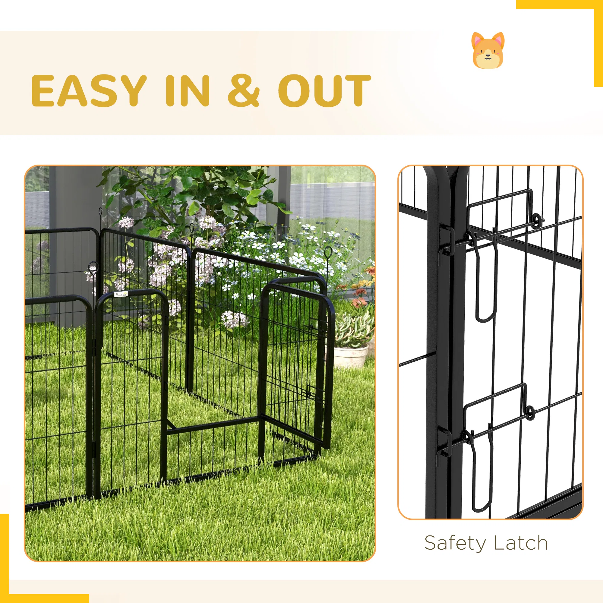 8 Panel Heavy Duty Dog Playpen 23.5" Height for Small Medium Dogs — image 4