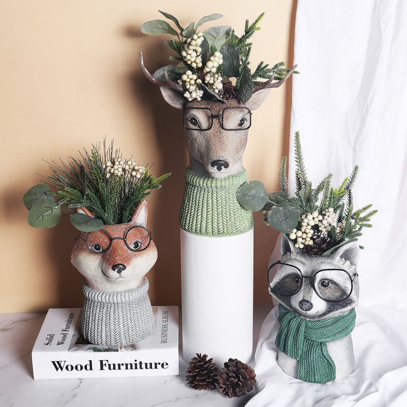Resin Courtyard Garden Animal Flower Pot Vase Decoration — image 8