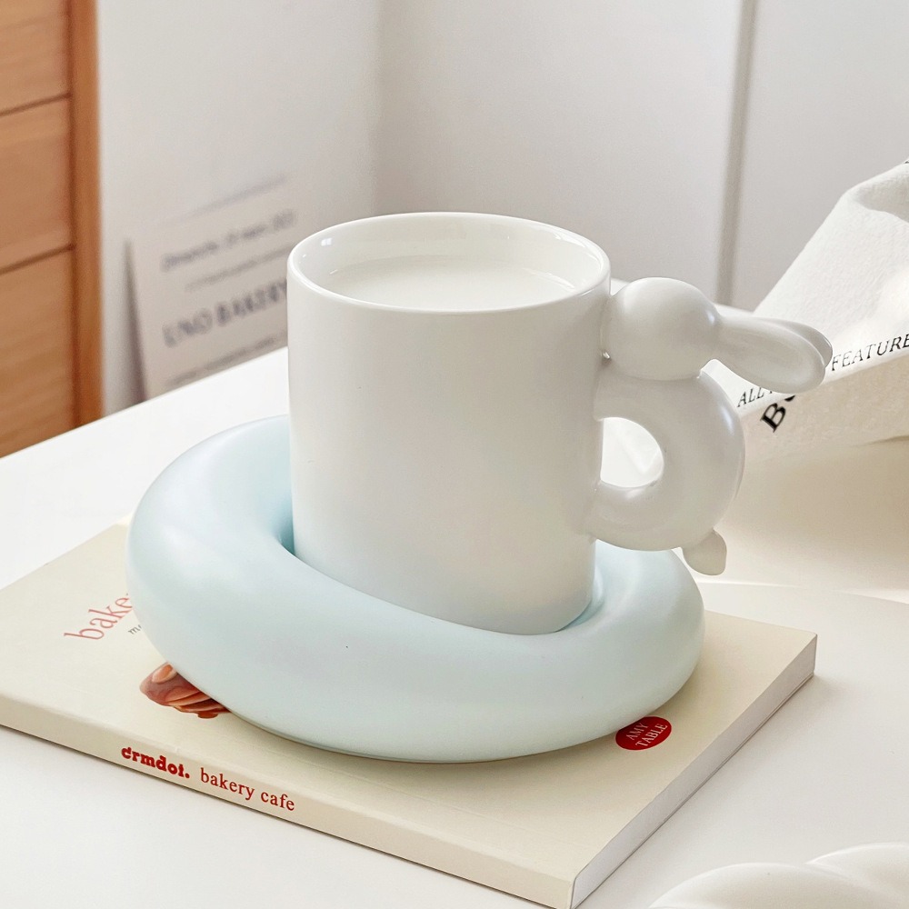 Taza de Cerámica para Conejo con Cubierta y Manija - Set Completo para Té de Tarde — imagen 6
