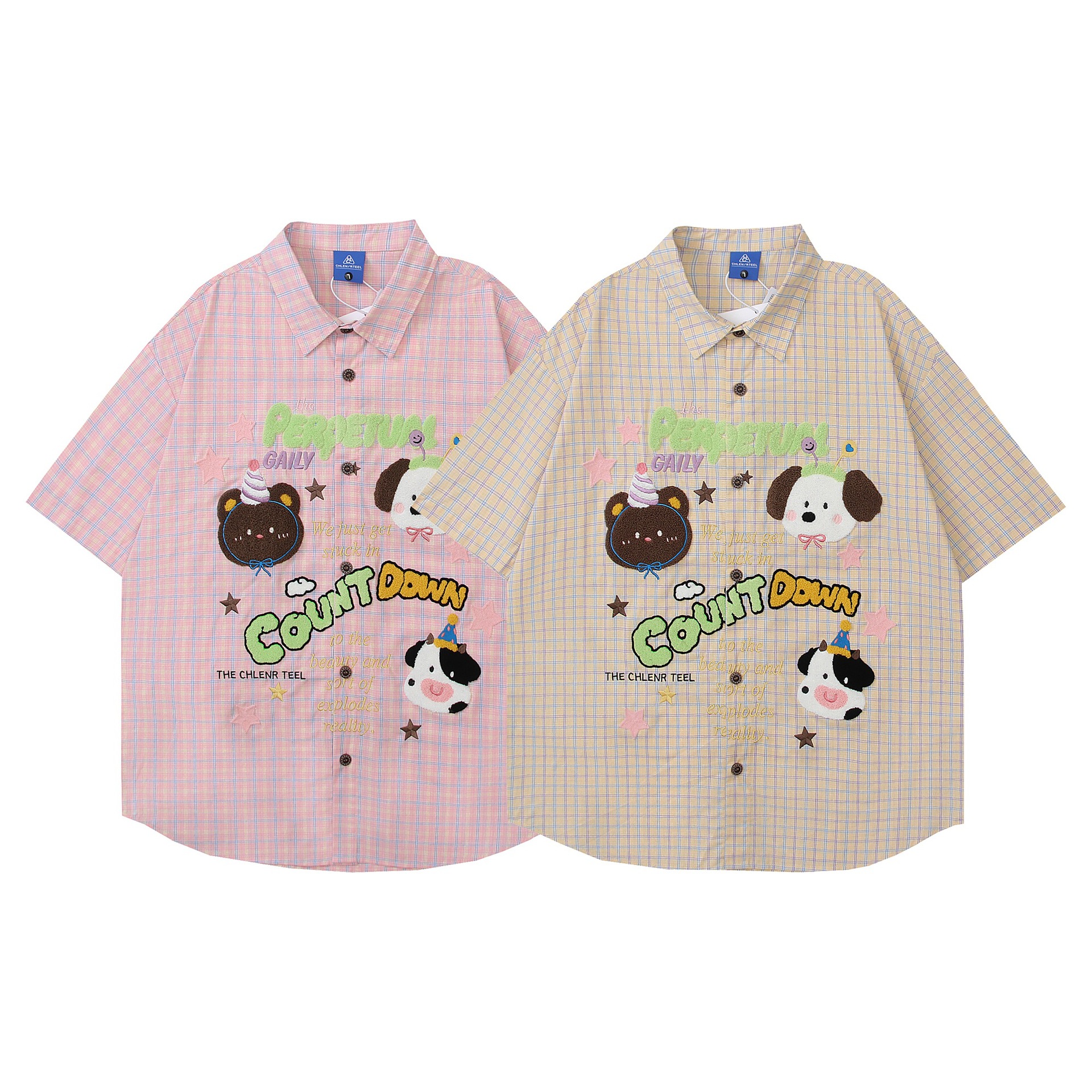 Cartoon animal embroidery short sleeved shirt — image 6